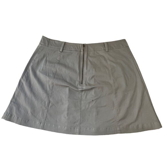 Anthropologie‎ Porridge Tan Utility Pleat-Front Mini Skirt Pockets 1x - Picture 3 of 4